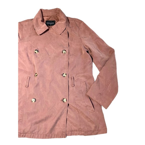 Club Monaco Womens Double Breasted Blazer Jacket Blush Pale Mauve Large L - Picture 1 of 12